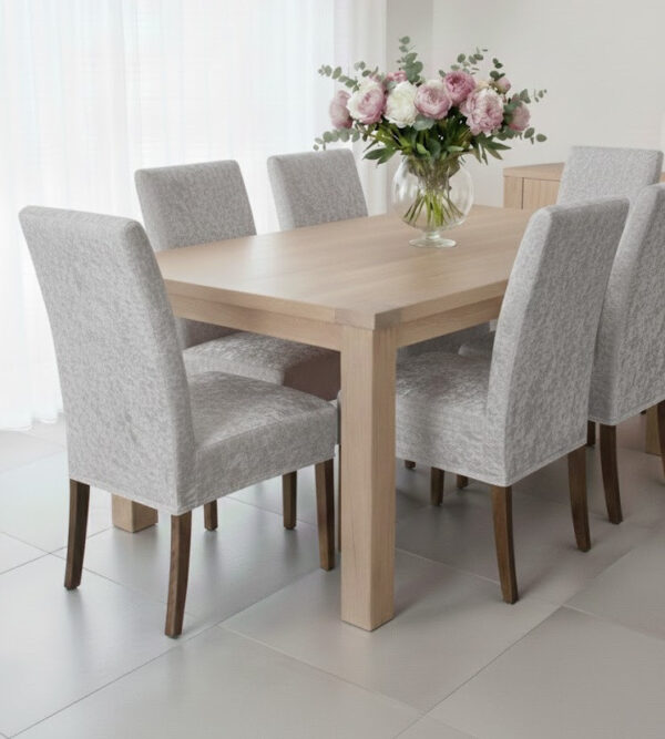 Комплект 6 велюрових чохлів на стільці зі спинкою універсальні Туреччина Сірий — фото 2