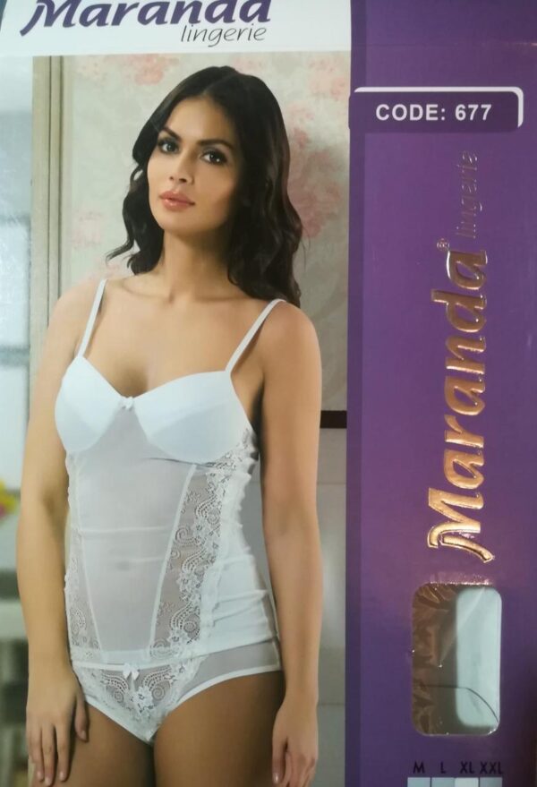 Жіноча спідня білизна майка та трусики з мереживом, розмір XL48-50 Maranda lingerie 677 — фото 6