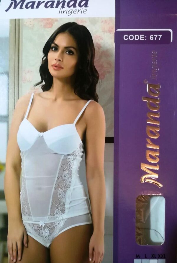 Жіноча спідня білизна майка та трусики з мереживом, розмір XL48-50 Maranda lingerie 677 — фото 4