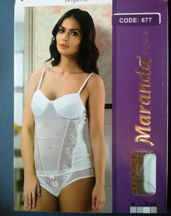 Жіноча спідня білизна майка та трусики з мереживом, розмір XL48-50 Maranda lingerie 677 — фото 3