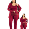 Жіноча піжама великого розміру з мереживом 2XL–3XL (54-58), бордова, Miss Dunya Lissa, Туреччина — фото 3