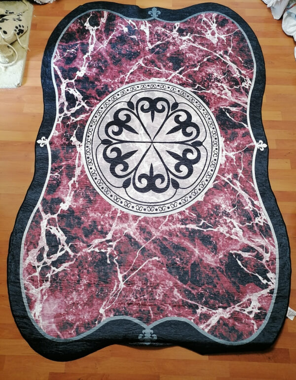 Бордовий безворсовий килим 150×230 см Cappio Halı, з цифровим друком, Туреччина — фото 4