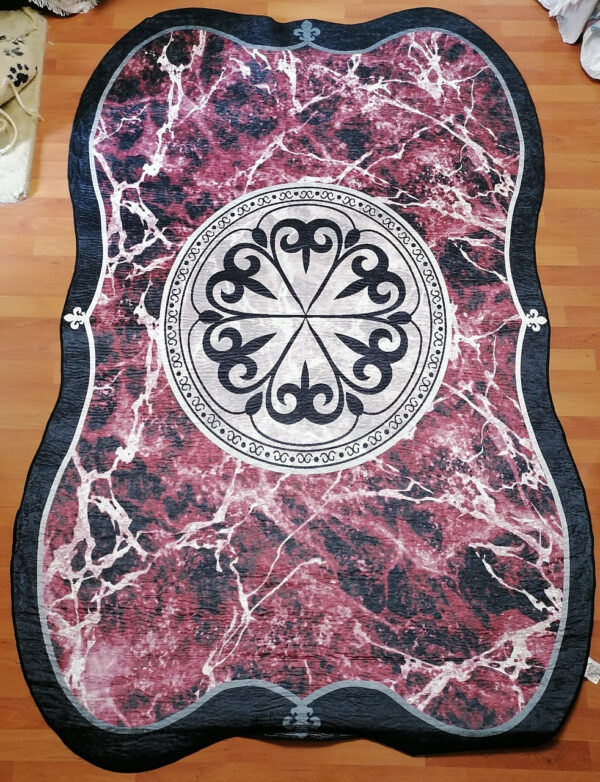 Бордовий безворсовий килим 150×230 см Cappio Halı, з цифровим друком, Туреччина — фото 5