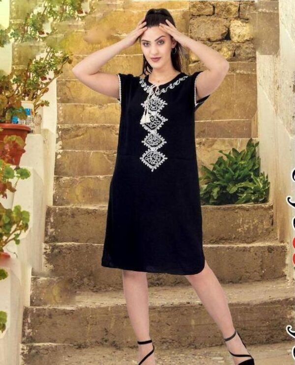 Жіноча літня сукня Merve Moda 427 зі штапелю, чорна, розмір 52–54 (XL) — фото 4