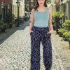 Жіночий костюм на літо Merve Moda майка та широкі штани, зелений, бавовна 100%, Туреччина, розмір L (50) — фото 2