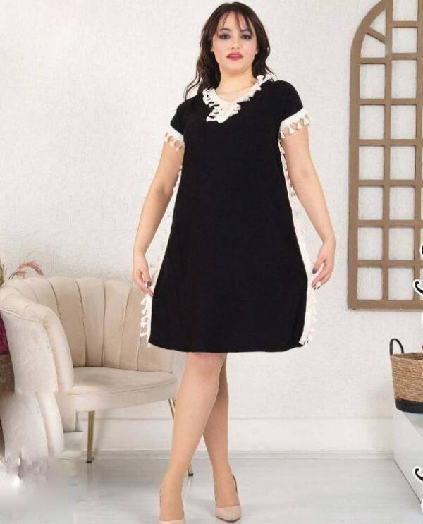 Жіноча літня сукня Merve Moda 435 зі штапелю, до коліна, вільна, Туреччина, розмір 50–56 — фото 9