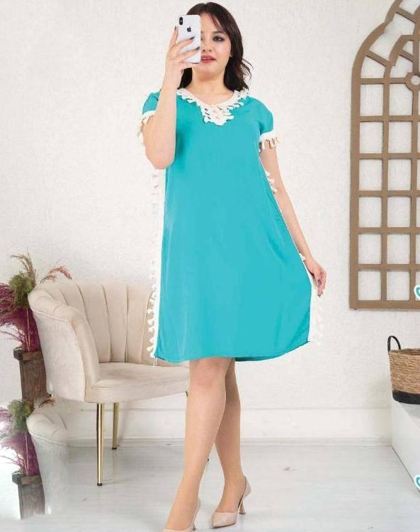 Жіноча літня сукня Merve Moda 435 зі штапелю, до коліна, вільна, Туреччина, розмір 50–56 — фото 10