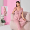 Турецька жіноча піжама 50-54 (M- XL) з мереживом , 3 кольори, віскоза 50-54 (M- XL), Stella pink Туреччина — фото 4