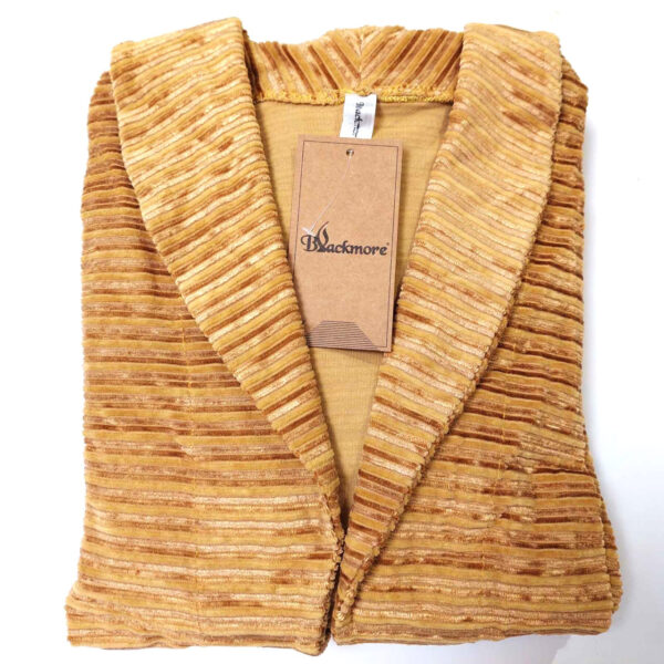 Жіночий довгий халат M (48-50), вельветовий, жовтий/чорний, 100% бавовна, Туреччина Blackmore — фото 4