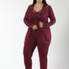 Жіноча піжама великого розміру з мереживом 2XL–3XL (54-58), бордова, Miss Dunya Lissa, Туреччина — фото 4