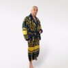 Код товара: 105585 Чоловічий махровий халат Home L-XL (50-56), 100% бавовна, синій, 600 г/м², Туреччина — фото 3