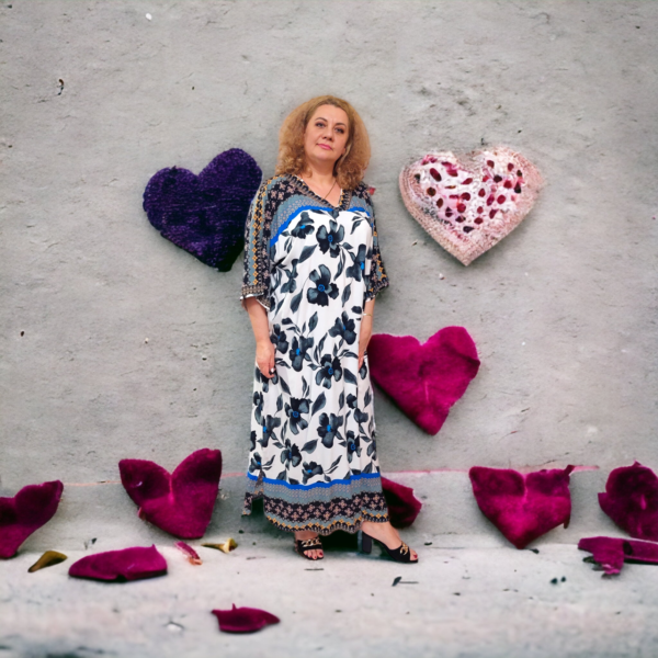 Літня довга сукня з штапелю великого розміру 58–70 Merve Moda, Туреччина 514 — фото 2