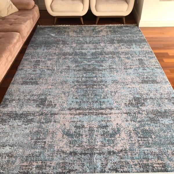 Турецький килим із бахромою 160*230 см сіро-блакитний REFORM CARPET IMAJ 1801, у вітальню, у спальню, на кухню — фото 3