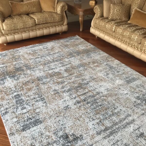Килимова доріжка в коридор 80×300 см сіро-бежевий з бахромою Reform Carpet IMAJ 1802, Туреччина — фото 7