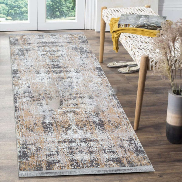 Килимова доріжка в коридор 80×300 см сіро-бежевий з бахромою Reform Carpet IMAJ 1802, Туреччина — фото 6