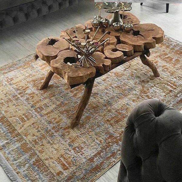 Великий килимок для ванної з бахромою 80×150 см сіро-золотий REFORM CARPET IMAJ 1805, Туреччина — фото 4