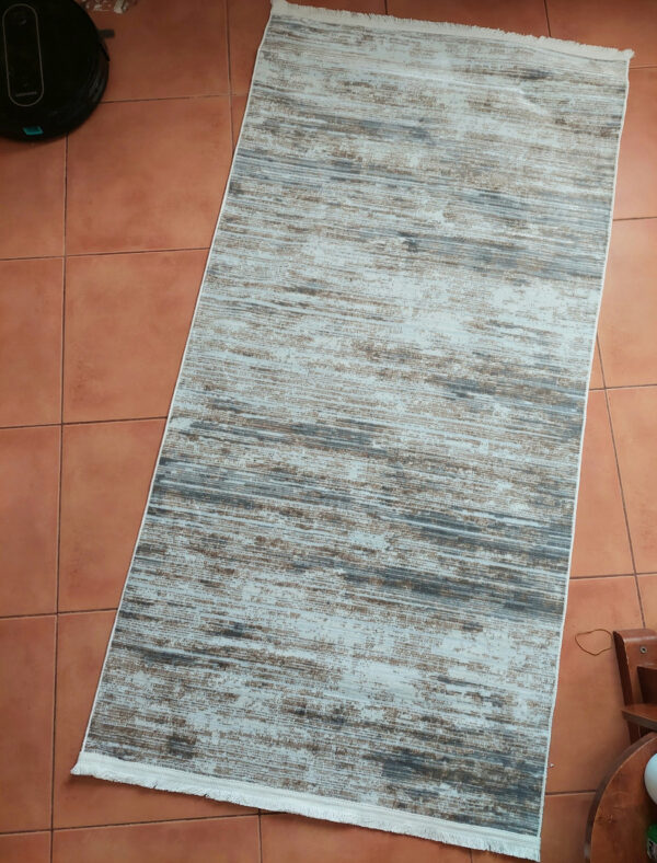 Турецька килимова доріжка з бахромою 80×300 см Reform Carpet ENN STYLE 1003 сіро-бежевий — фото 5
