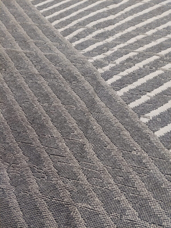 Турецький безворсовий килим 160×230 см сірий з бахромою Sacil kilim, бавовна акрил — фото 5