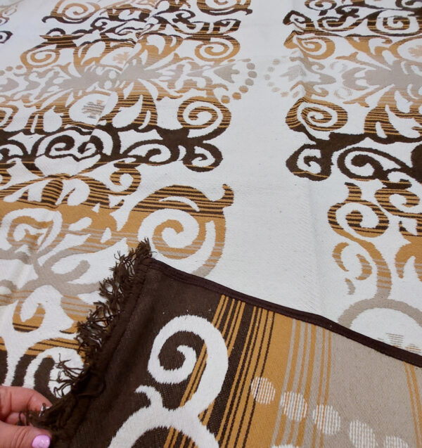 Турецький безворсовий двосторонній килим 160×250 см Eko Sacil kilim, бавовна акрил коричневий — фото 8