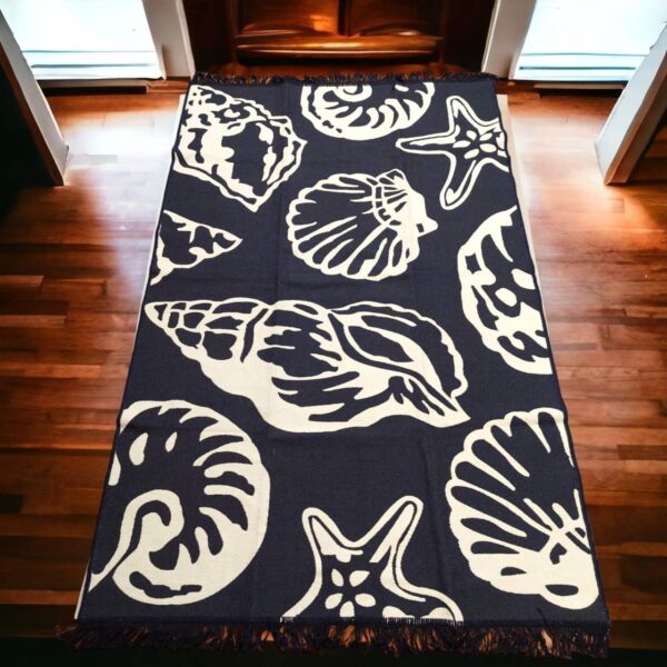 Килим двосторонній безворсовий 120×180 см Eko Sacil kilim Ракушки бавовна акрил Туреччина — фото 4