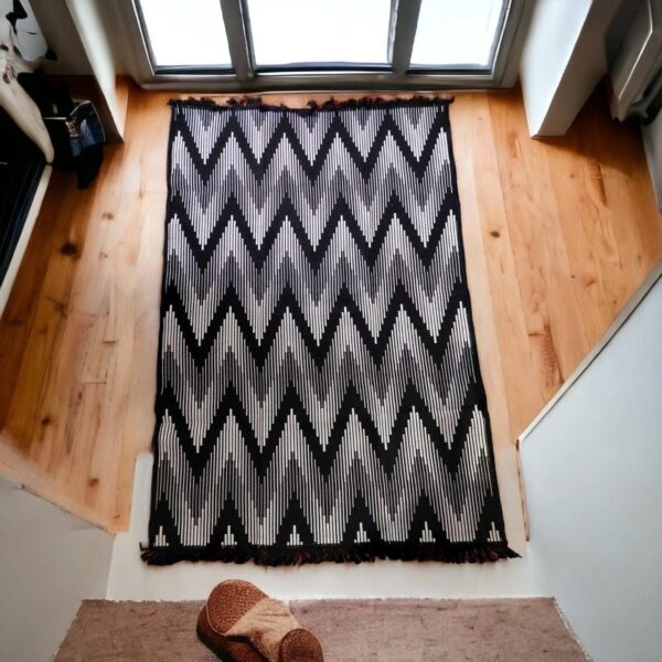 Килим двосторонній безворсовий 120×180 см Eko Sacil kilim Зиґзаґ бавовна акрил Туреччина — фото 3