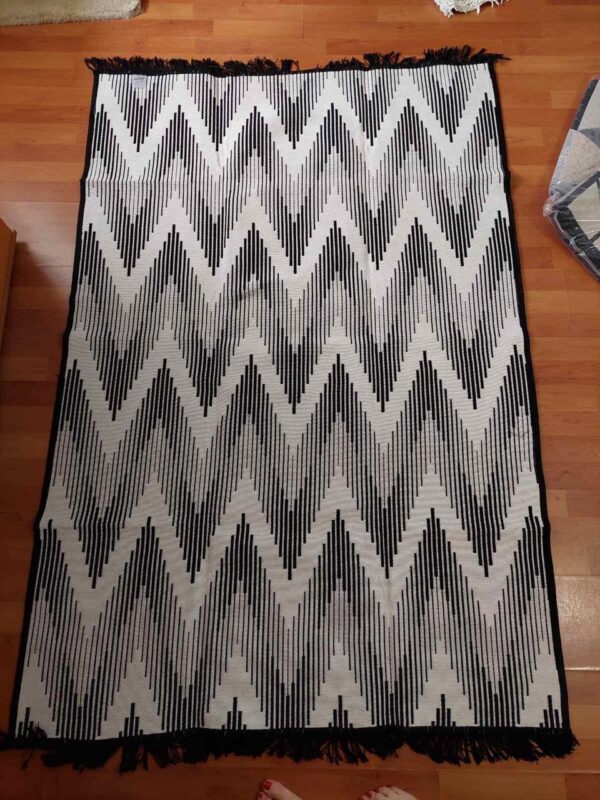 Килим двосторонній безворсовий 120×180 см Eko Sacil kilim Зиґзаґ бавовна акрил Туреччина — фото 4