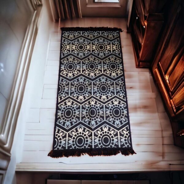 Килим прикроватний тонкий односторонній 80×150 см бавовна акрил Туреччина Eko Sacil kilim Східний орнамент — фото 3