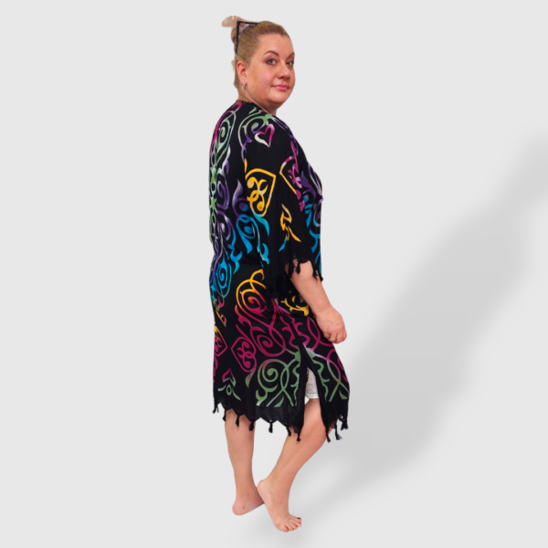 Пляжна туніка-халат oversize, 100% бавовна, чорна, розмір 50–56, Туреччина — фото 6