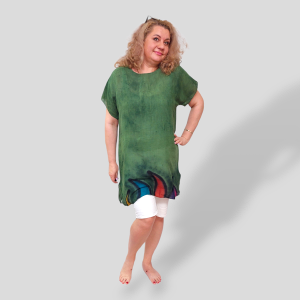 Жіноча пляжна туніка Oversize 50-56, 100% бавовна, зелена, Туреччина — фото 2