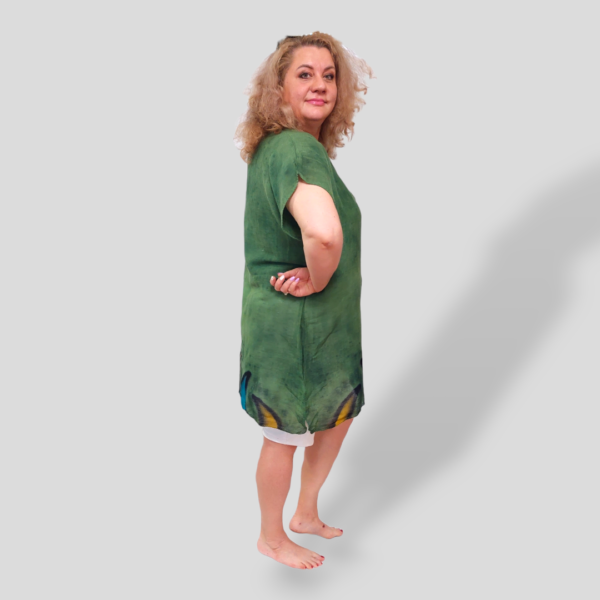 Жіноча пляжна туніка Oversize 50-56, 100% бавовна, зелена, Туреччина — фото 4