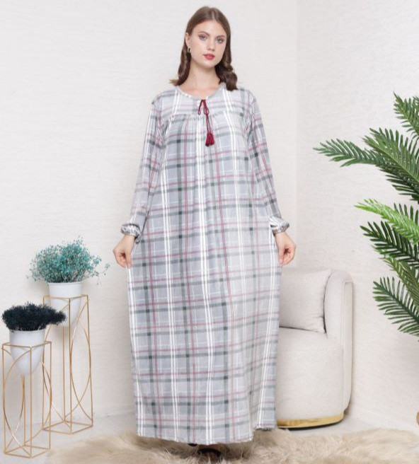 Домашнє велюрове плаття Merve Moda 477, рожеве, Туреччина, 5XL (66–68) розмір UA — фото 4