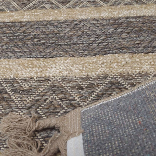Великий килимок для ванної з бахромою 80×150 см REFORM CARPET Everest 6601, Туреччина, бежевий та коричневий — фото 3