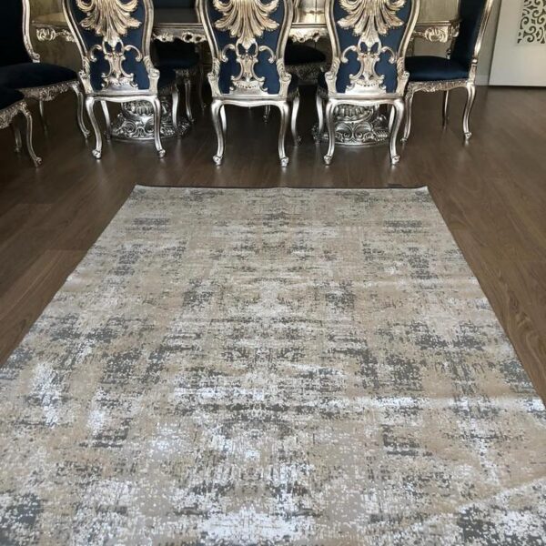 Килим з бахромою 80×150 см сіро-бежевий REFORM CARPET IMAJ 1802, Туреччина, у вітальню, спальню, кухню — фото 5