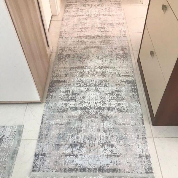 Килимова доріжка в коридор 80×300 см сіро-бежевий з бахромою Reform Carpet IMAJ 1802, Туреччина — фото 5