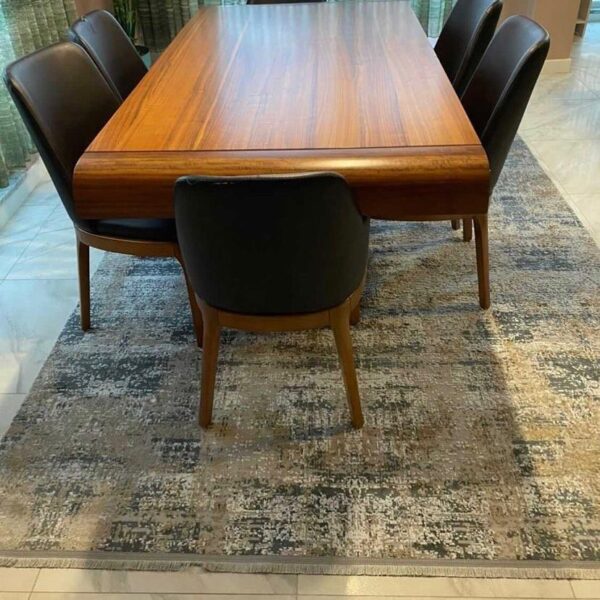 Килим з бахромою 80×150 см сіро-бежевий REFORM CARPET IMAJ 1802, Туреччина, у вітальню, спальню, кухню — фото 4