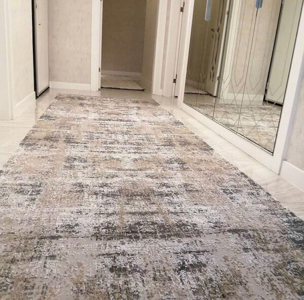 Килимова доріжка в коридор 80×300 см сіро-бежевий з бахромою Reform Carpet IMAJ 1802, Туреччина — фото 4