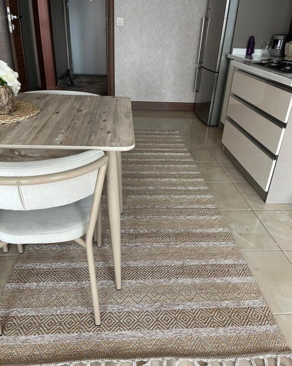 Безворсовий килим з бахромою 120×180 см бежевий REFORM CARPET Everest 6604 (Туреччина) — фото 3