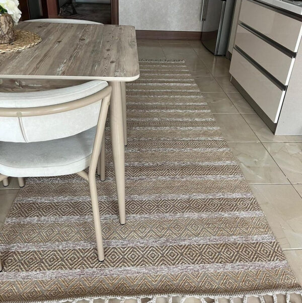 Безворсовий килим з бахромою 120×180 см бежевий REFORM CARPET Everest 6604 (Туреччина) — фото 2