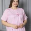 Довга нічна сорочка великого розміру 58–66 з коротким рукавом, Atinc, бавовна, Туреччина, довжина 137 см, модель 520 — фото 5