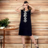 Жіноча літня сукня Merve Moda 427 зі штапелю, зелена, чорна, Туреччина, розмір 50–52 — фото 7