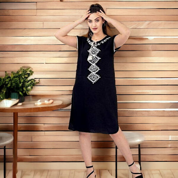 Жіноча літня сукня Merve Moda 427 зі штапелю, зелена, чорна, Туреччина, розмір 50–52 — фото 7