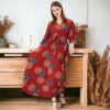 Легка літня сукня зі штапелю довга максі в підлогу бордова Merve Moda 434, Туреччина, розмір 46 — фото 5