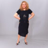 Літня сукня зі штапелю з вишивкою Merve Moda 128, Туреччина, чорна, розмір 54 (2XL) — фото 5