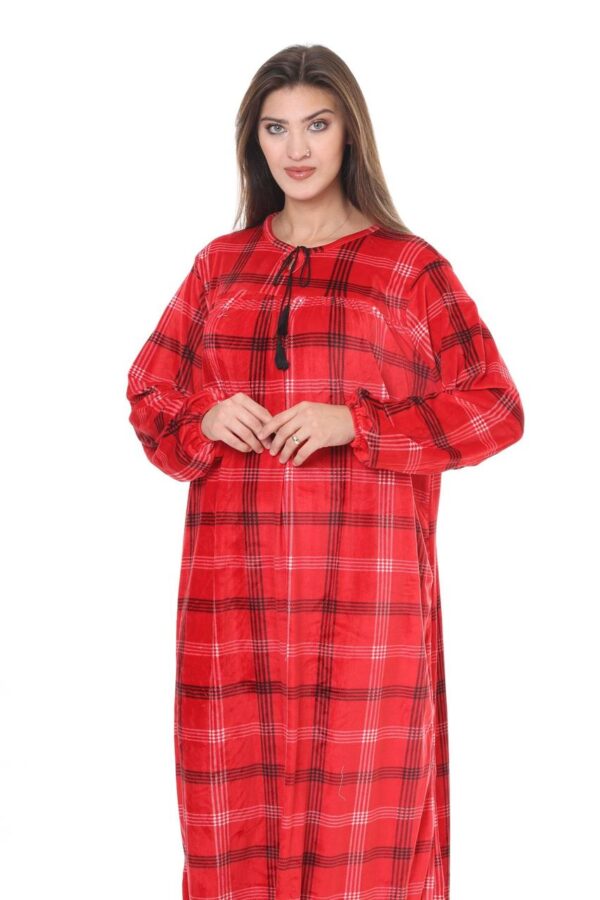 Домашнє велюрове плаття Merve Moda 477, червоне, Туреччина, 2XL (58–60) розмір UA — фото 9