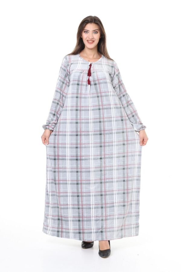 Домашнє велюрове плаття Merve Moda 477, рожеве, Туреччина, 3XL (60–62) розмір UA — фото 3