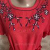Літня сукня зі штапелю з вишивкою Merve Moda 342, Туреччина, коралова, розмір 50 (L) — фото 6