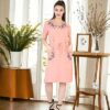 Літня сукня зі штапелю з вишивкою Merve Moda 342, Туреччина, рожева, розмір 52 (XL) — фото 5
