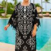 Пляжне плаття-туніка oversize, 100% бавовна, чорне, розмір 50–56, Туреччина