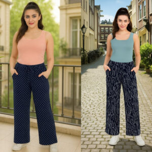 Жіночий літній костюм Merve Moda майка та штани-палаццо, 100% бавовна, Туреччина, розміри M–XXL
