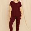 Жіночі піжами Pink Pelin, віскоза, Туреччина, розміри 48–54 L–XL, бордовий, зелений, червоний — фото 3